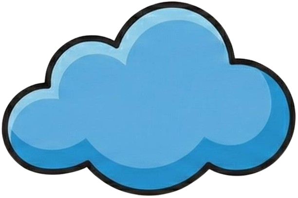 Blue cloud illustration on white