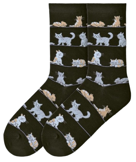 Women's Fun Cat Lovers Novelty Crew Socks